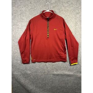 Nike LIVESTRONG‎ Mens Dri-FIT 1/4 Zip Pullover Training Top Red Yellow Large